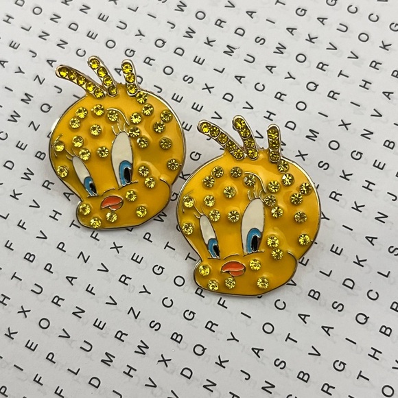 Yellow Tweety Bird Earrings - Picture 1 of 2